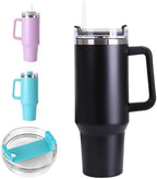 Leak-Proof H2.0 Stainless Steel Tumbler | 1200ML Insulated Travel Mug with Handle & Straw